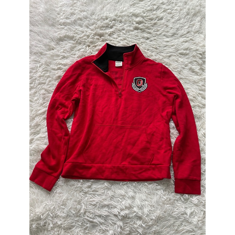 PINK Victoria's Secret Ohio State Buckeyes Quarter Zip Pullover Sweatshirt